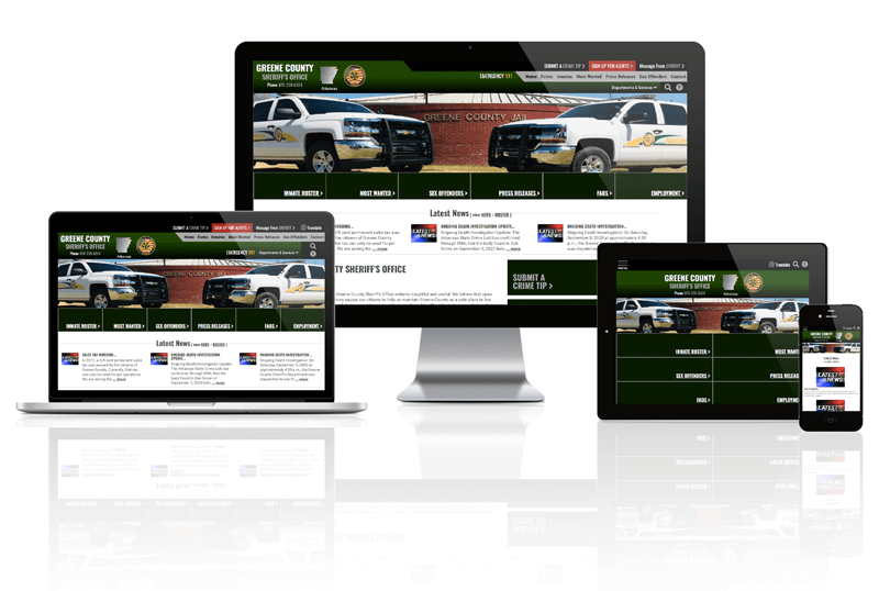 Greene County Sheriff responsive website mockup