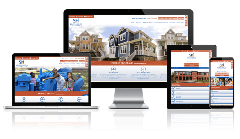 Spartanburg Housing Responsive screen mockup