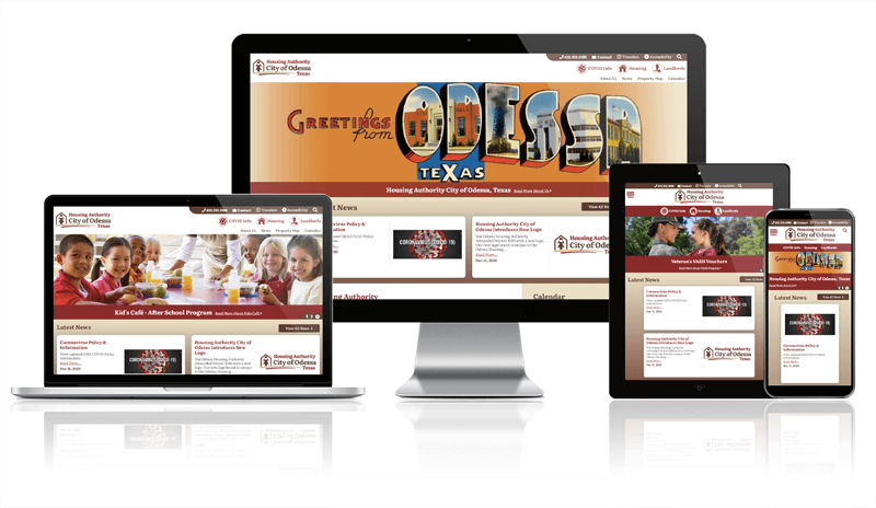 Odessa Housing Authority responsive website mockup